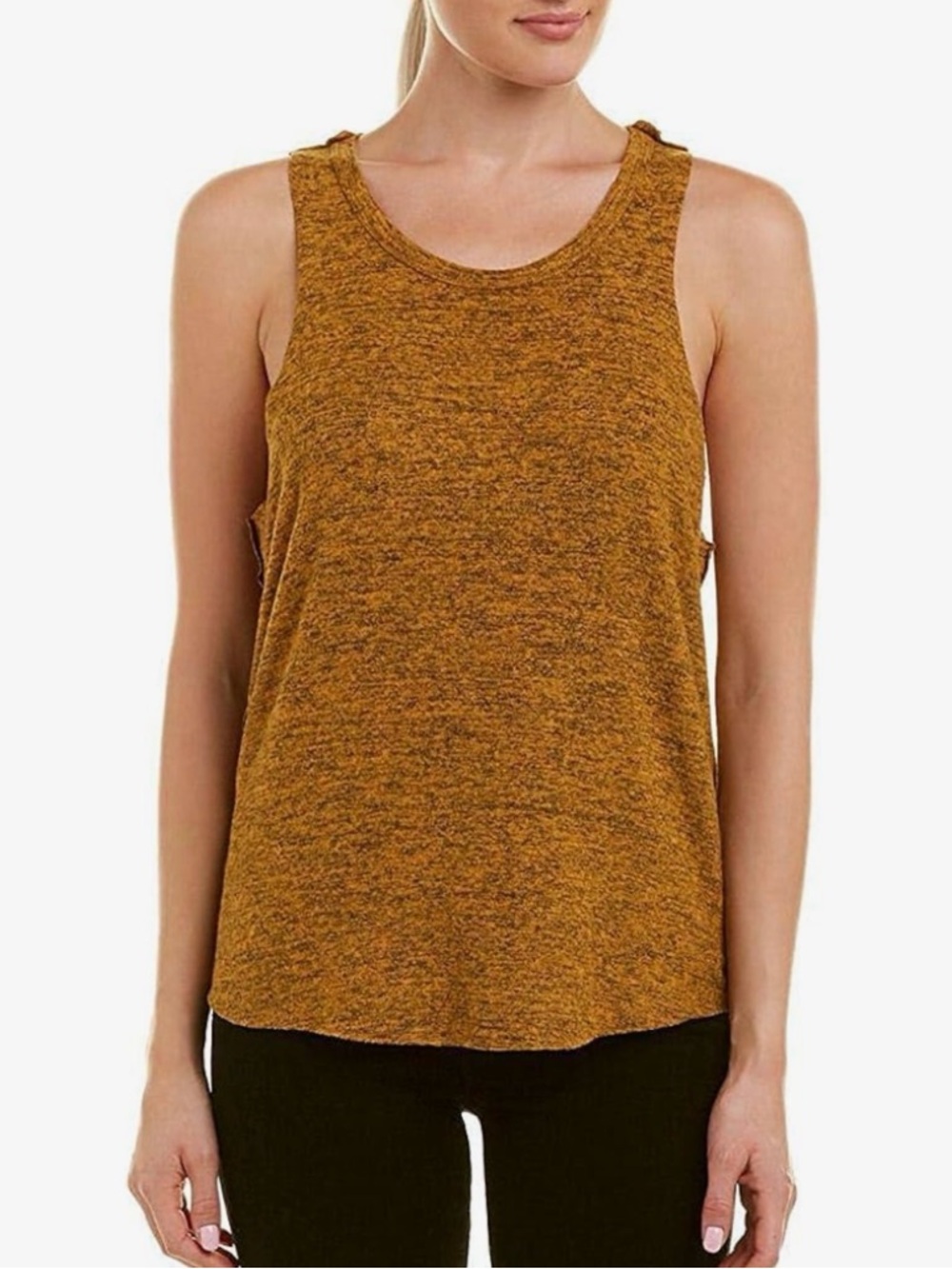 WE THE FREE Free People Womens Coziest Swing Tank Top, Mustard XS NWT Oversized